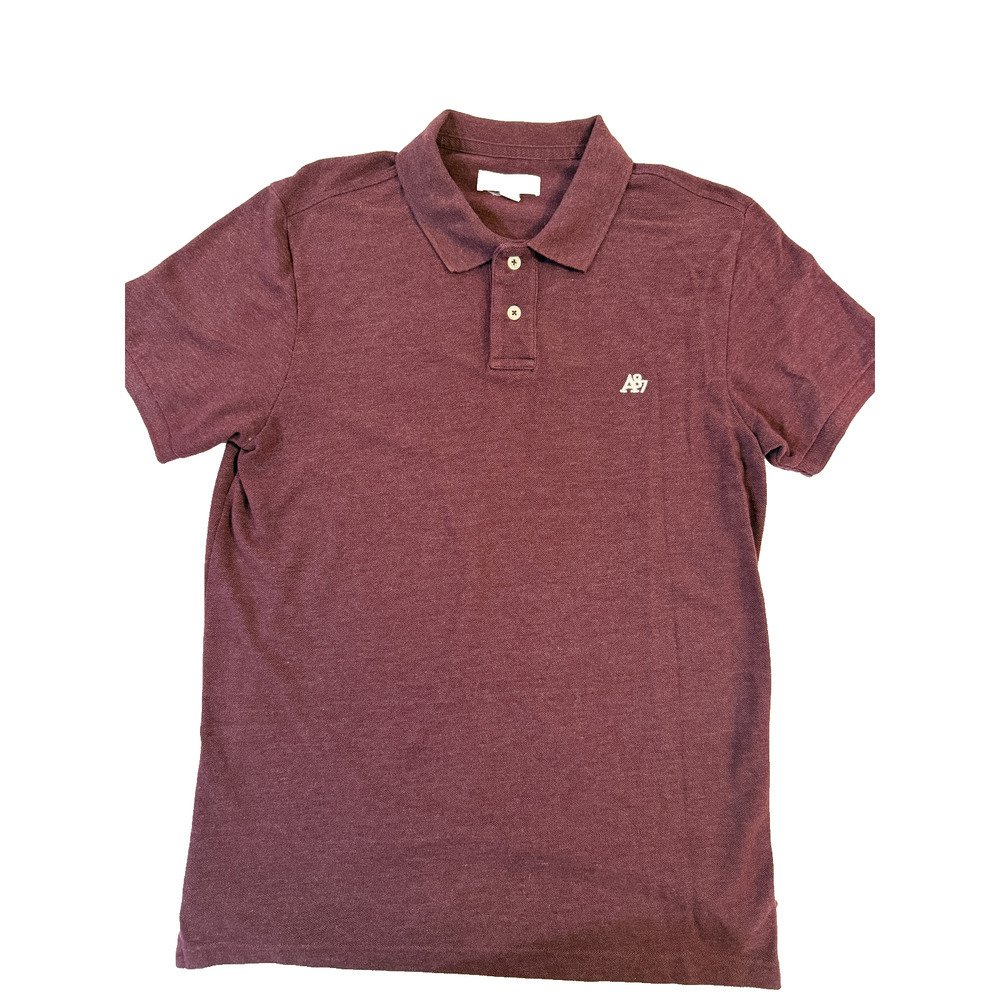 Aeropostale Polo Shirt Mens Large Purple Short Sleeve Casual Cotton Embroidered